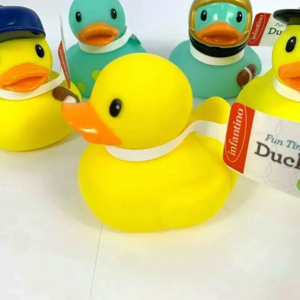 Pack 5 Infantino Fun Time Duck Bath Toys Age 0m+ Great for to Gift New with Tags